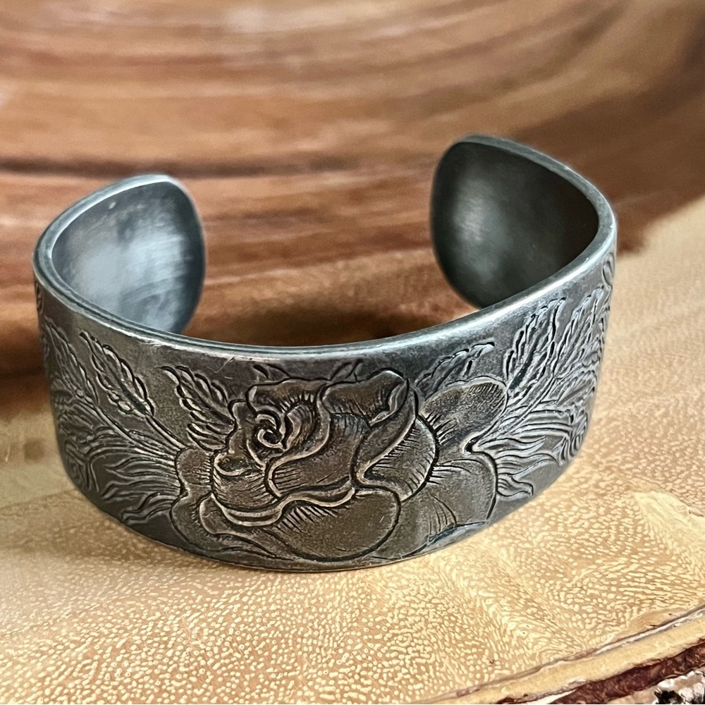 Salisbury Pewter June Floral Cuff Bracelet